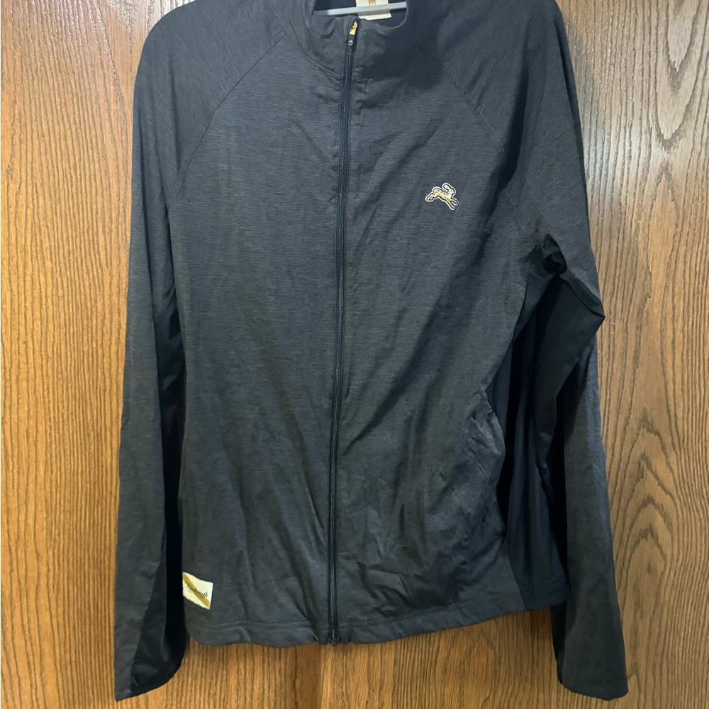 Black Zip-Up Jacket with Logo